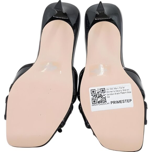 Marc Fisher Delphy Black Patent Slip-On Bow Slide Sandals Women's US 5M - Picture 6 of 6